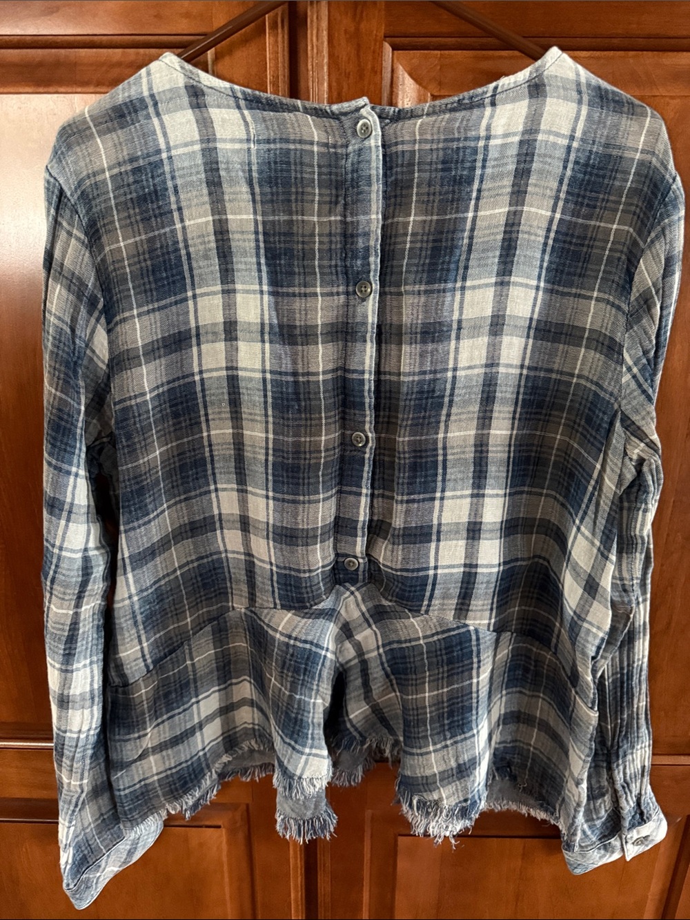 cloth & stone Plaid Peplum Top - Picture 2 of 12